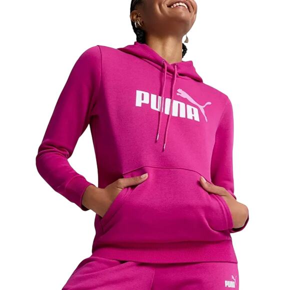 Puma Tops - Puma Women's Essential+ Logo Fleece Hoodie NWT PINK SIZE S